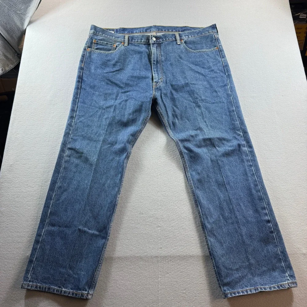 Levi's 505 Jeans Mens 44x30 Blue Regular Fit Straight Leg Denim